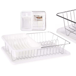 SCOLAPIATTI PIANO BIANCO CON VASSOIO CONTENITORE