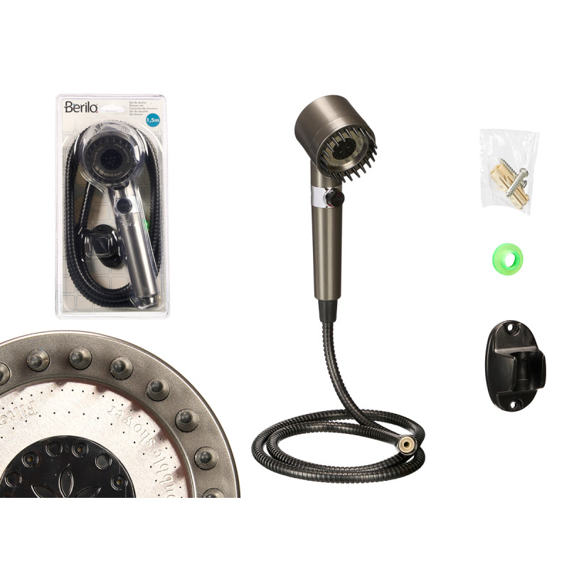 TELEFONO DUCHA PUAS MANGUERA 1,5M NEGRO