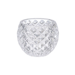 GLASS RHOMBUS CANDLE HOLDER BIG