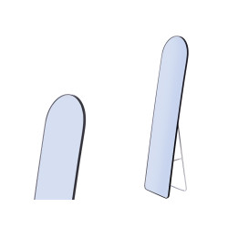 MIROIR OVALE SUPPORT NOIR