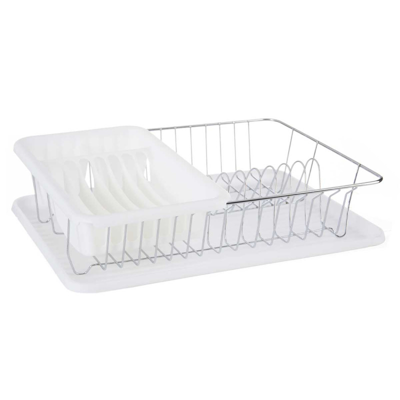 SCOLAPIATTI PIANO BIANCO CON VASSOIO CONTENITORE