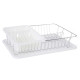 FLAT WHITE DISH DRAINER WITH TRAY CONTAINER