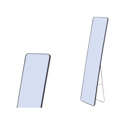 RECTANGULAR MIRROR BLACK STAND