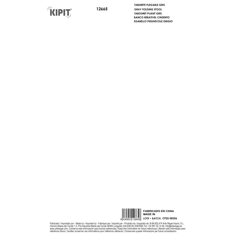 TABURETE PLEGABLE GRIS