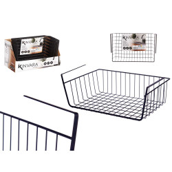 SOPORTE NEGRO METAL CESTO 40 X 25,5 X 14 CM