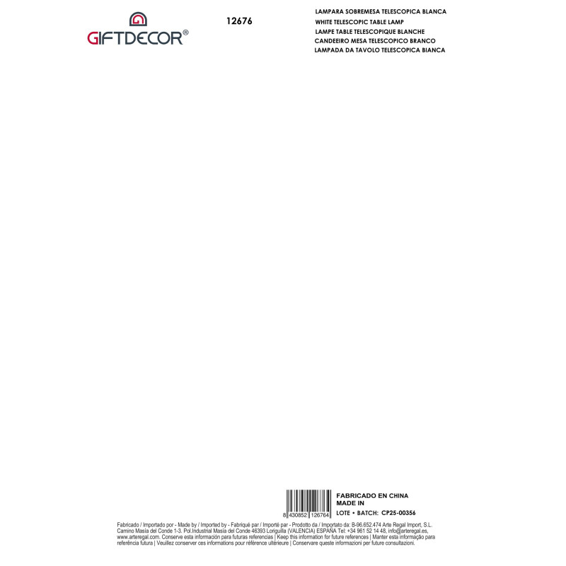 LAMPARA SOBREMESA TELESCOPICA BLANCA