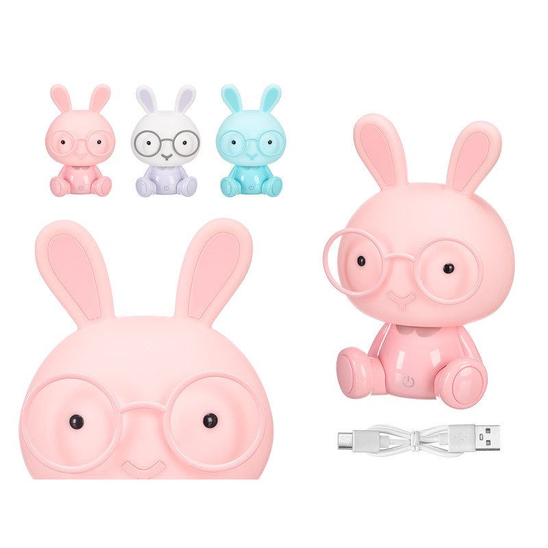CHILDREN NIGHT LIGHT RABBIT ASRT 3 COLOR