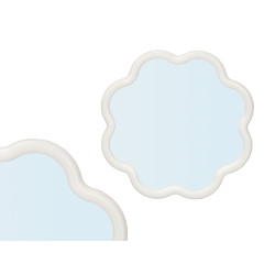 MIRROR FLOWER SHAPE WHITE 40X40CM