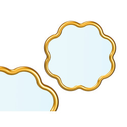 MIROIR FORME FLEUR OR 40X40CM