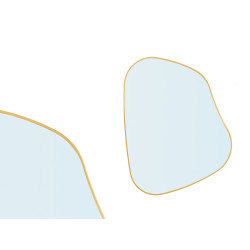 MIROIR FORME ABSTRAITE OR 66X53CM