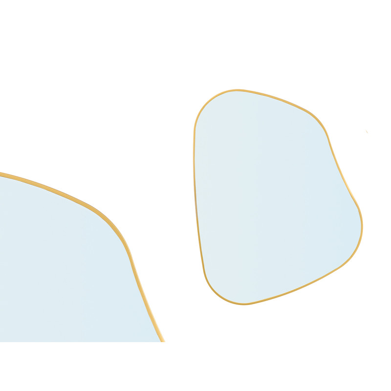 MIRROR ABSTRACT SHAPE GOLD 66X53CM