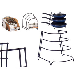 SUPPORT MÉTALLIQUE NOIR 3 CASSEROLES