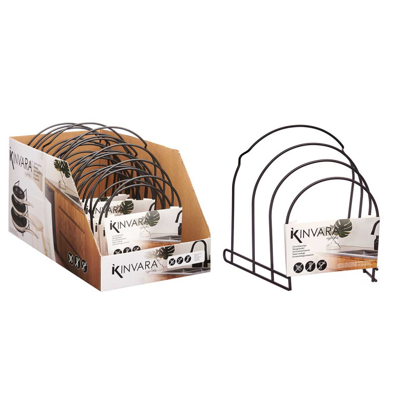SUPPORT MÉTALLIQUE NOIR 3 CASSEROLES