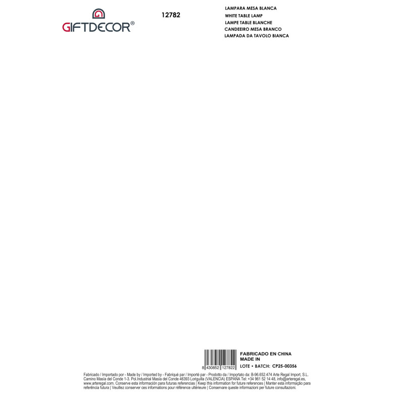 WHITE TABLE LAMP