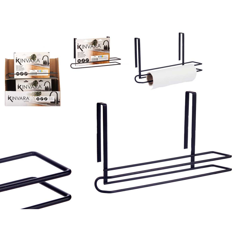 SOPORTE NEGRO METAL ROLLO COCINA