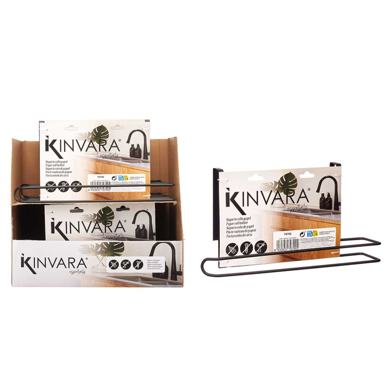 SUPPORTO NERO METALLO ROTOLO CUCINA