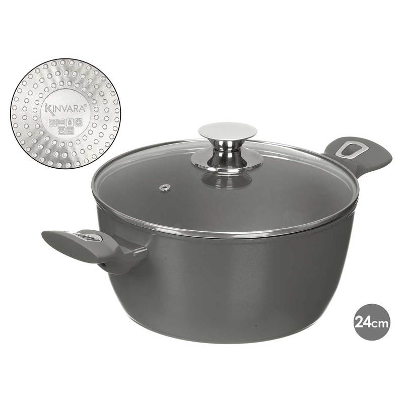 GRAY FORGED INDUCTION CASSEROLE 24CM
