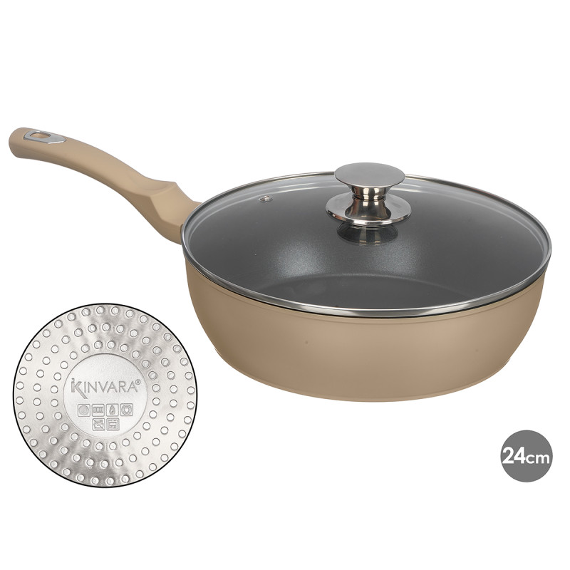 SARTEN HONDA INDUCCION FORJADA TAPA 28CM BEIGE