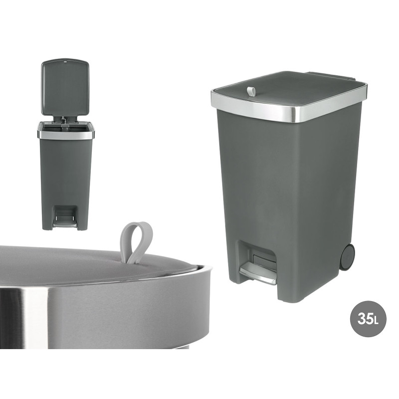 35L PEDAL TRASH BIN WHEELS