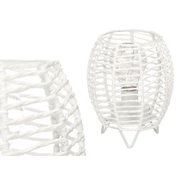 LAMPE DE TABLE RONDE CORDE BLANCHE