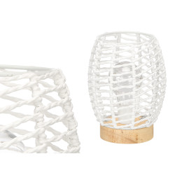 OVAL TABLE LAMP WHITE ROPE