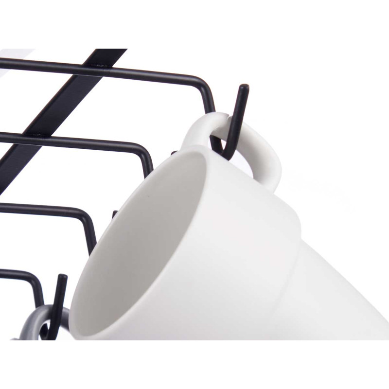 SOPORTE NEGRO METAL TAZAS