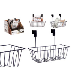 SUPPORTO NERO METALLO DA APPENDERE C CESTA