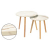 SET DE 2 TABLES D'APPOINT 39 + 48CM PIEDS NATURELS