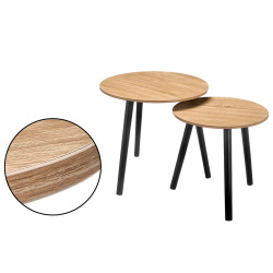 CONJUNTO DE 2 MESAS DE APOIO 39+48CM PERNAS PRETAS