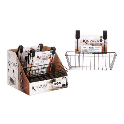 SOPORTE NEGRO METAL PERCHA CESTA