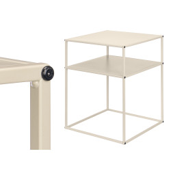 BEIGE 2-DRAWER SIDE TABLE