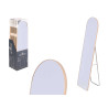 FOOT MIRROR WITH LIGHT WOOD FINISH