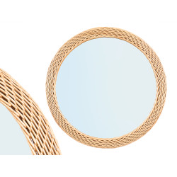 ESPEJO BORDES RATTAN REDONDO GRANDE