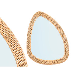 MIROIR TRIANGULAIRE EN ROTIN