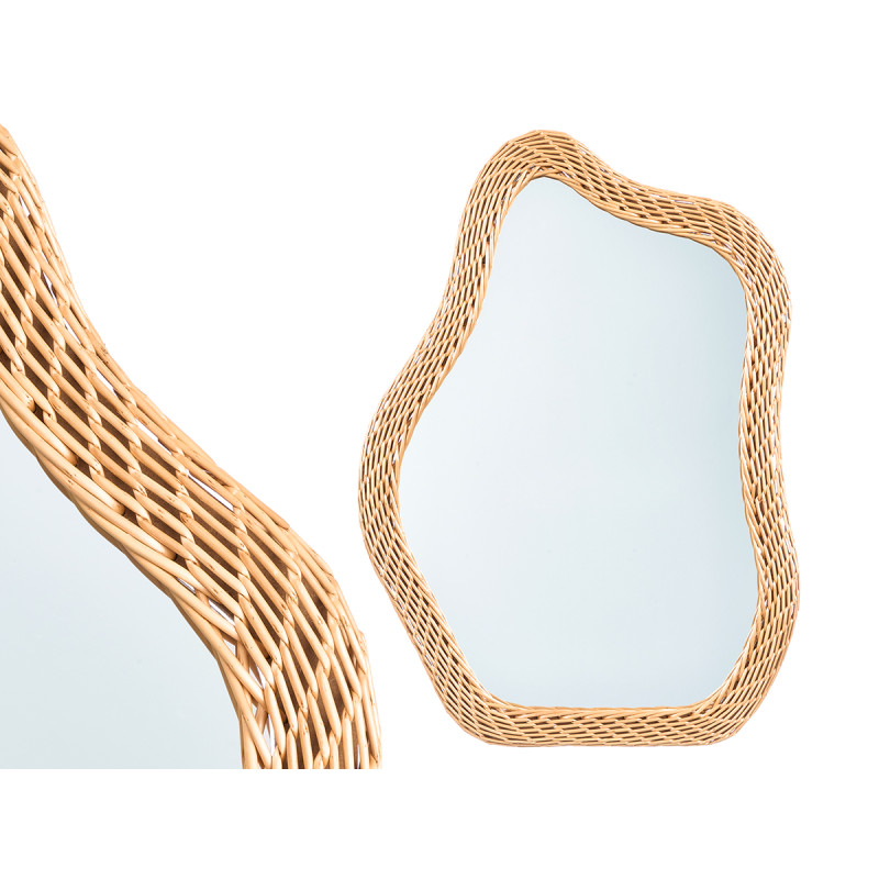 MIROIR ABSTRAIT EN ROTIN