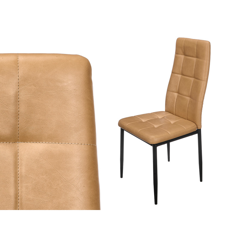 HIGH BACK BEIGE LEATHER CHAIR