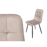 CHAISE LARGE VELOURS GRIS
