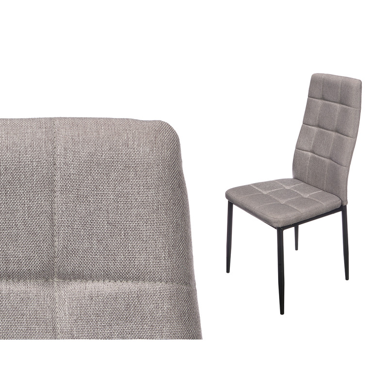 CHAISE CANVA À DOSSIER HAUT GRIS