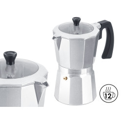 12-CUP ALUMINIUM COFFE MAKER WITH TRANSPARENT TIP