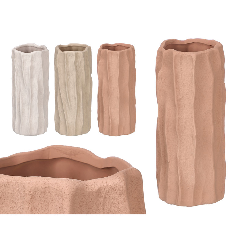 VASE OVALE VAGUES ASSORTIES 3 CLR