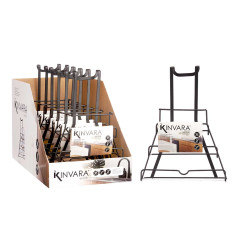 SOPORTE NEGRO METAL PERCHA SOPORTE TAPAS SARTEN