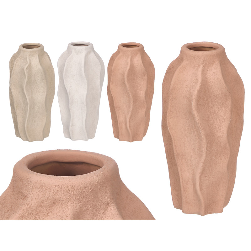 OVAL VASE LINES ASSORTED 3 COLORS