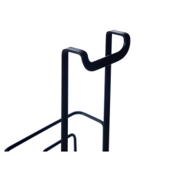 BLACK METAL HANGER W/HOLDER FOR FRYING PAN COVERS