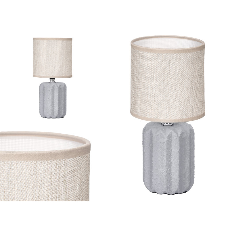 LAMPARA SOBREMESA RAYAS GRIS