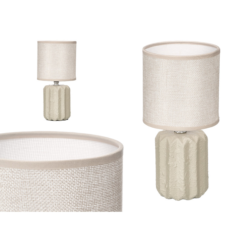 LAMPADA DA TAVOLO A RIGHE BEIGE