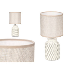 LAMPE A POSER CYLINDRIQUE RAYEE GRISE