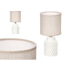 LAMPE TABLE CYLINDRIQUE RAYEE BLANCHE