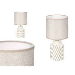 LAMPE A POSER CYLINDRIQUE RAYEE BEIGE