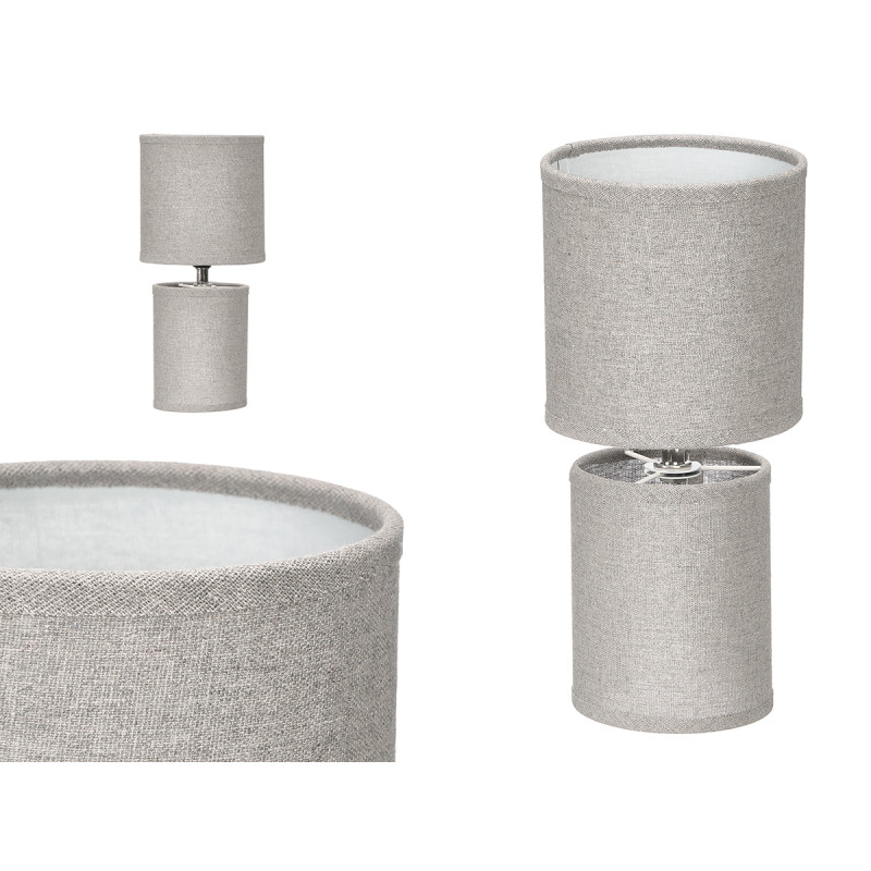 LAMPE A POSER TISSU GRIS