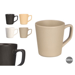 TASSE A DEJEUNER ASSORT POIGNEES 4 NEUTRE COL 420M